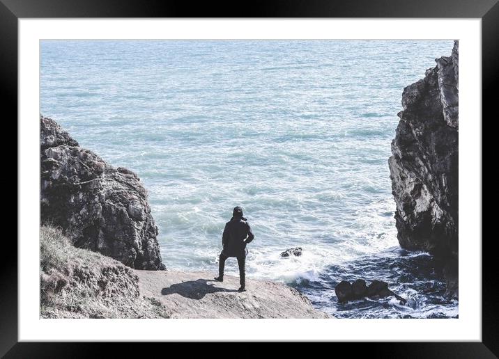 Wanderer Above the Jurassic Coast #2 Framed Mounted Print by Awoken Photography UK