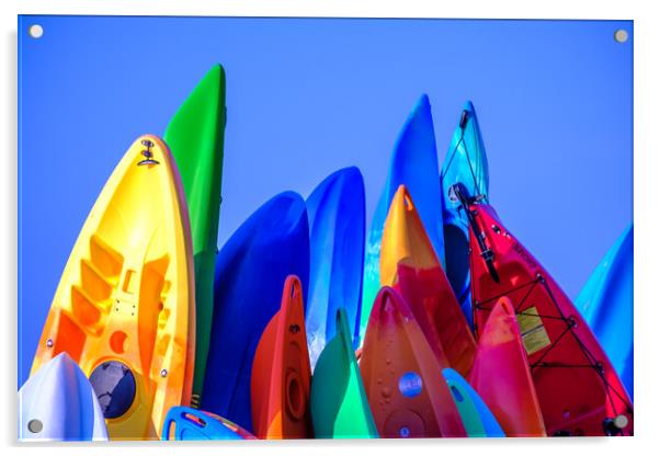 Surfboard stack. Acrylic by Bill Allsopp