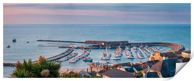 Lyme Regis at dawn. Print by Bill Allsopp