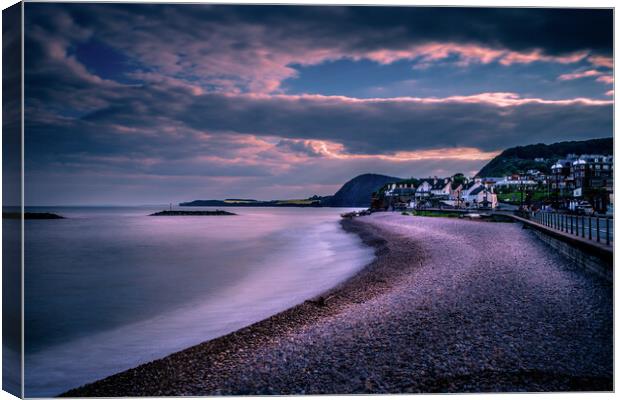 Sunset at Sidmouth. Canvas Print by Bill Allsopp
