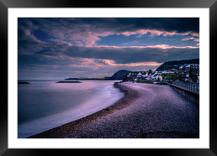 Sunset at Sidmouth. Framed Mounted Print by Bill Allsopp