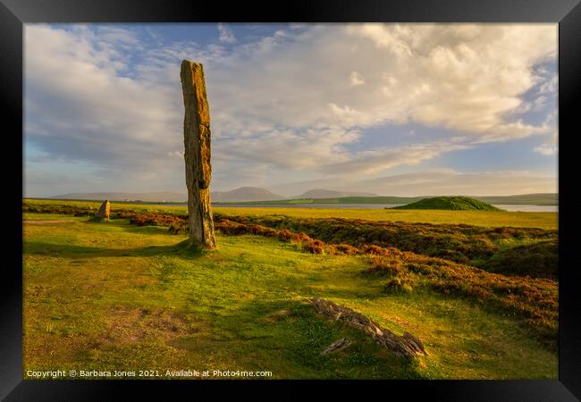 Ring of Brodgar and Hoy, Orkney Isles  Framed Print by Barbara Jones