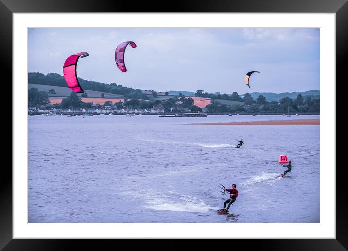 Kite surfers. Framed Mounted Print by Bill Allsopp