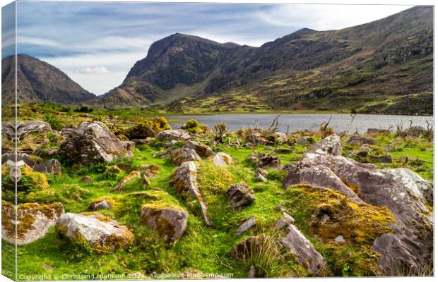 Scenery at Black Lake in the Gap of Dunloe, Kerry, Canvas Print by Christian Lademann