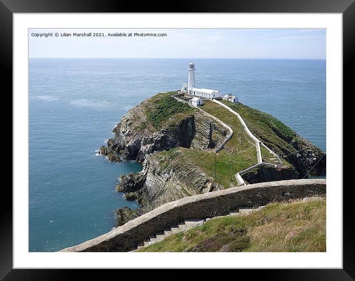South Stack Lighthouse.   Framed Mounted Print by Lilian Marshall