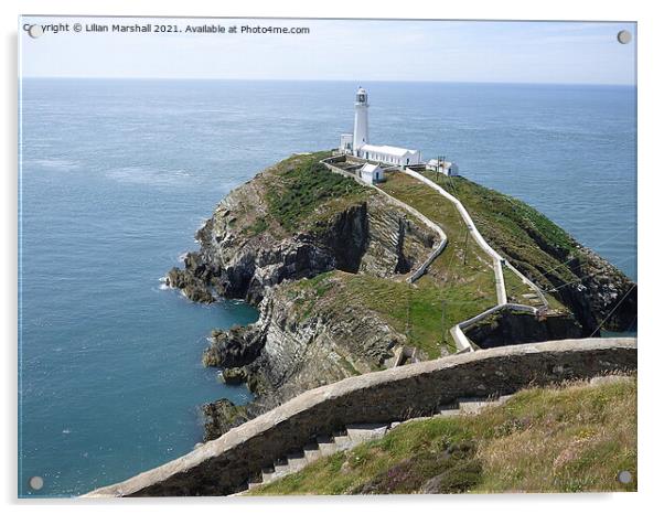 South Stack Lighthouse.   Acrylic by Lilian Marshall