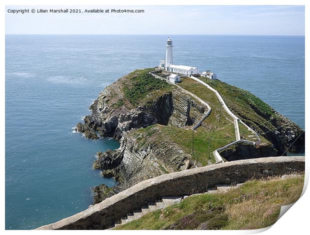 South Stack Lighthouse.   Print by Lilian Marshall