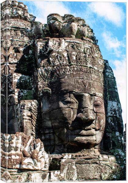 Faces in Stone, Angkor Thom, Cambodia Canvas Print by Ian Miller