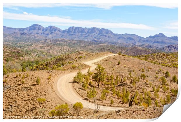 Bunyeroo Road - Wilpena Pound Print by Laszlo Konya