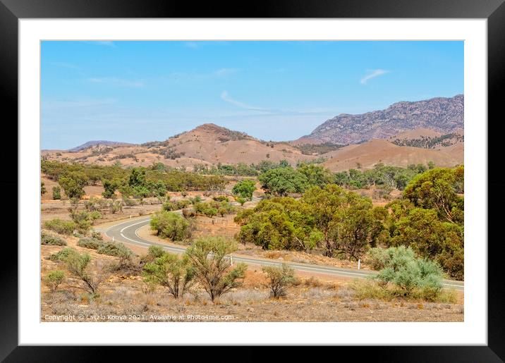 View from the Hucks Lookout - Wilpena Pound Framed Mounted Print by Laszlo Konya