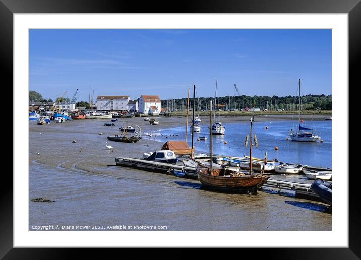Tide mill and Quay Woodbridge Suffolk Framed Mounted Print by Diana Mower