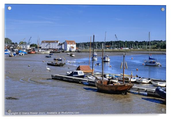 Tide mill and Quay Woodbridge Suffolk Acrylic by Diana Mower