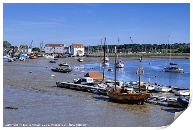 Tide mill and Quay Woodbridge Suffolk Print by Diana Mower