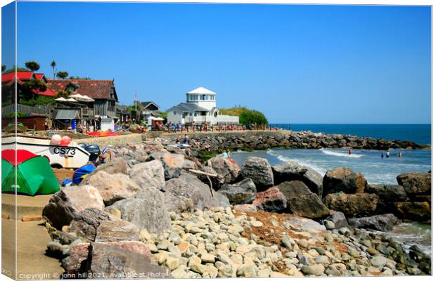 Flood protection at Steephill cove on the Isle of Wight Canvas Print by john hill