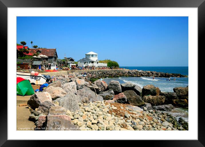 Flood protection at Steephill cove on the Isle of Wight Framed Mounted Print by john hill