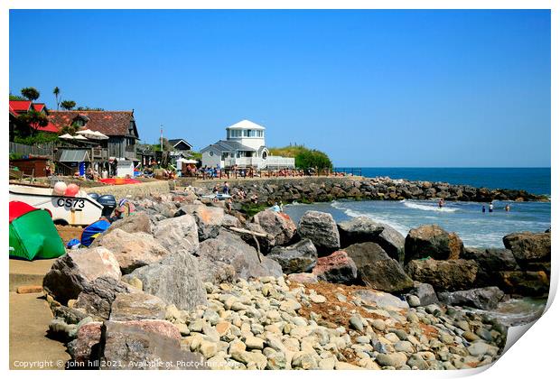 Flood protection at Steephill cove on the Isle of Wight Print by john hill