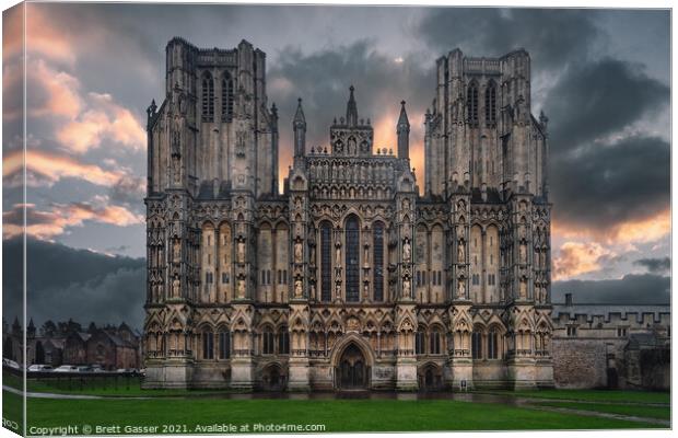 Wells Cathedral sunset Canvas Print by Brett Gasser