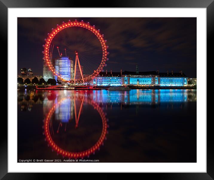 London Eye Reflections Framed Mounted Print by Brett Gasser