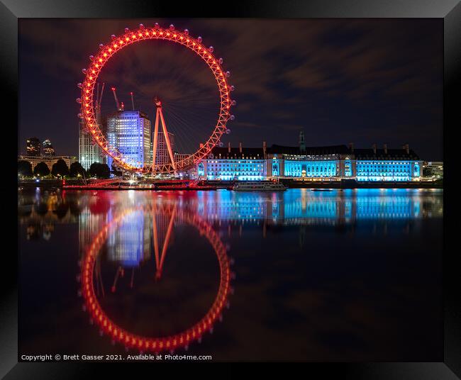 London Eye Reflections Framed Print by Brett Gasser