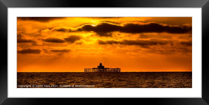 Herne Bay Pier at sunset Framed Mounted Print by David Hare