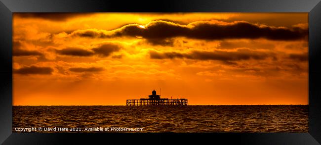 Herne Bay Pier at sunset Framed Print by David Hare