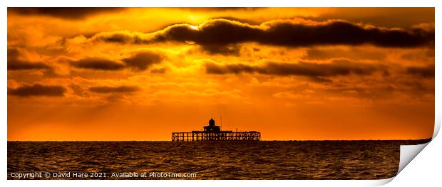 Herne Bay Pier at sunset Print by David Hare