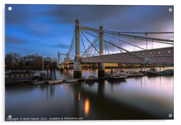 Albert Bridge Acrylic by Brett Gasser