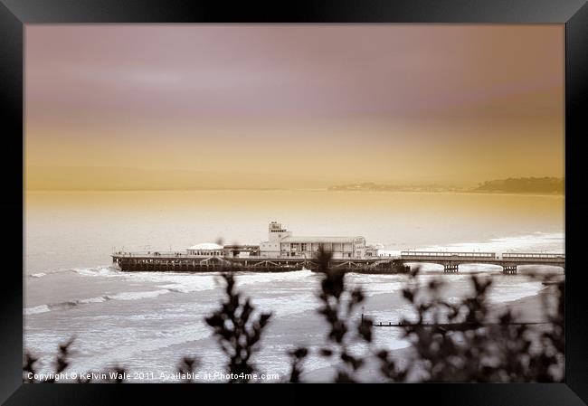 Stormy Pier Framed Print by Kelvin Futcher 2D Photography