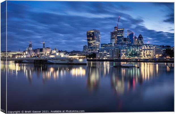 HMS Belfast and City of London Canvas Print by Brett Gasser