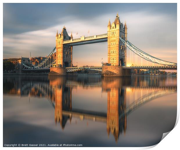 Tower Bridge Sunset Print by Brett Gasser