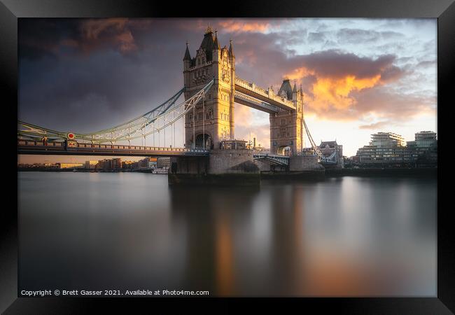 Tower Bridge Sunset Framed Print by Brett Gasser