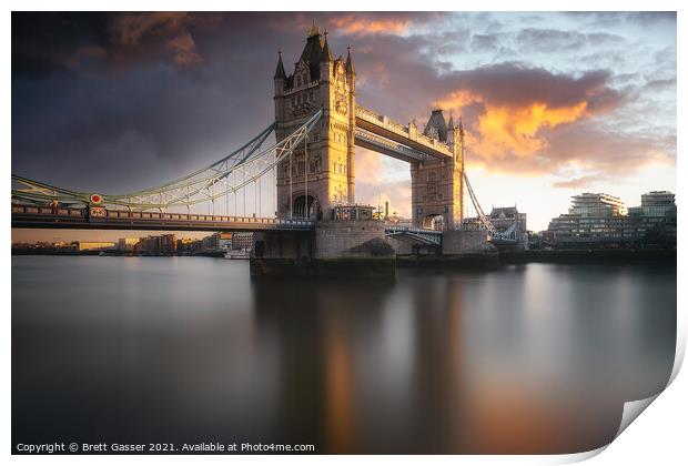 Tower Bridge Sunset Print by Brett Gasser
