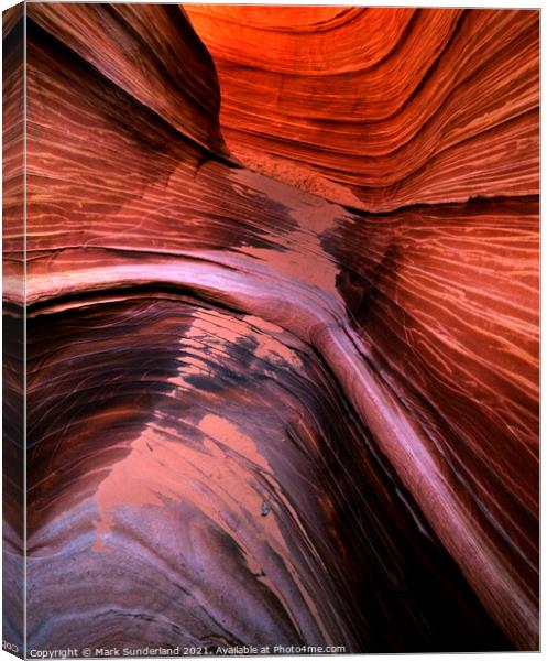Sandstone Alcove at Coyote Buttes Canvas Print by Mark Sunderland