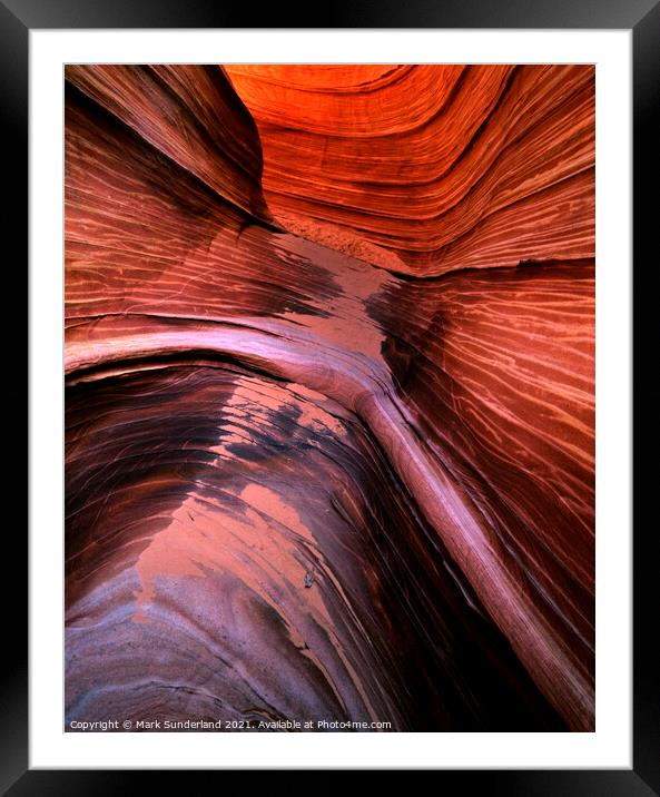 Sandstone Alcove at Coyote Buttes Framed Mounted Print by Mark Sunderland