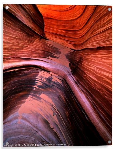 Sandstone Alcove at Coyote Buttes Acrylic by Mark Sunderland