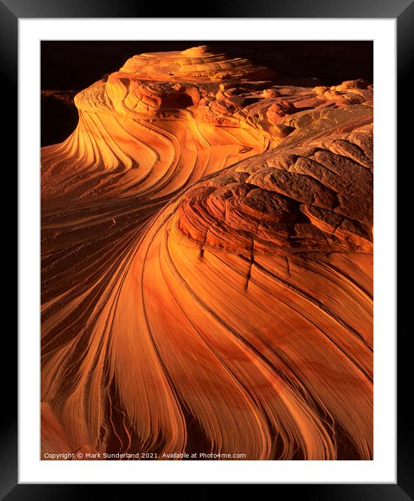 Sandstone Swirls at Coyote Buttes Framed Mounted Print by Mark Sunderland