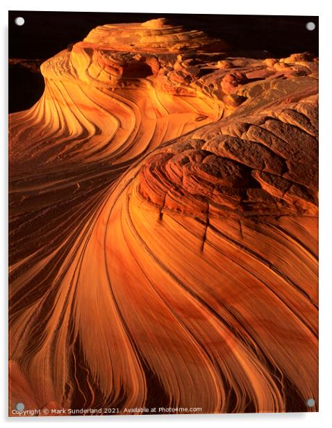 Sandstone Swirls at Coyote Buttes Acrylic by Mark Sunderland