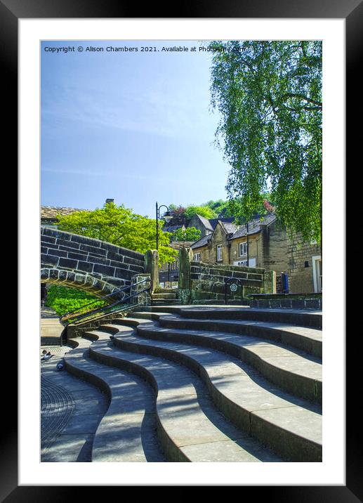Wavy Steps at Hebden Bridge  Framed Mounted Print by Alison Chambers