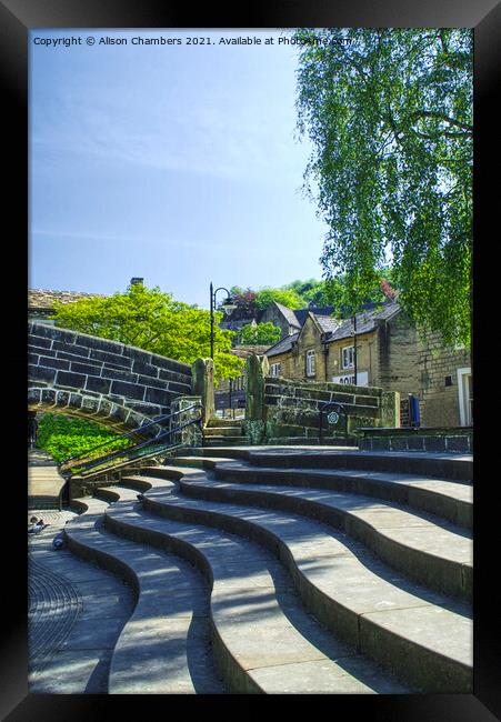 Wavy Steps at Hebden Bridge  Framed Print by Alison Chambers