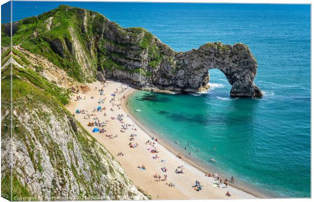 Durdle Door Summer Canvas Print by Brett Gasser