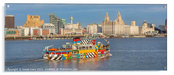 Mersey Ferry Acrylic by David Hare