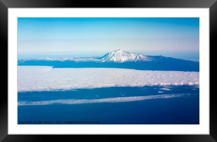 Snow Covered Mount Teide, Tenerife Framed Mounted Print by Alan Jackson