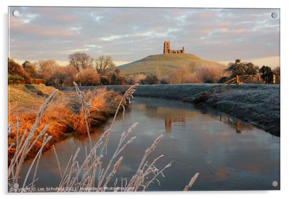 Majestic Burrow Mump Somersets Breathtaking Landsc Acrylic by Les Schofield