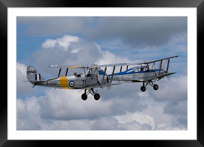 DH82A Tiger Moths Framed Mounted Print by J Biggadike