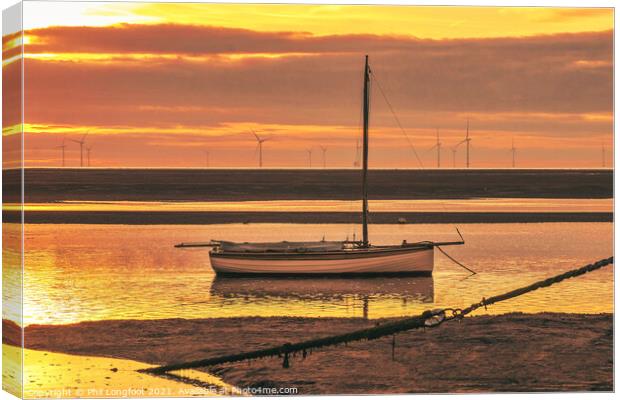 Sunset over Meols Wirral  Canvas Print by Phil Longfoot