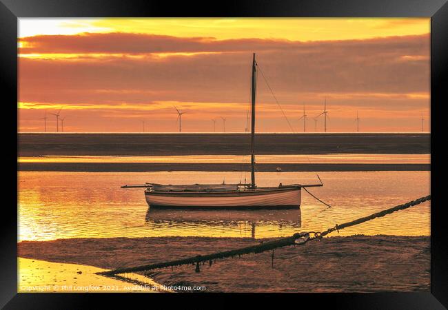 Sunset over Meols Wirral  Framed Print by Phil Longfoot