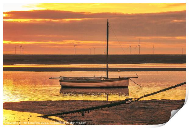 Sunset over Meols Wirral  Print by Phil Longfoot