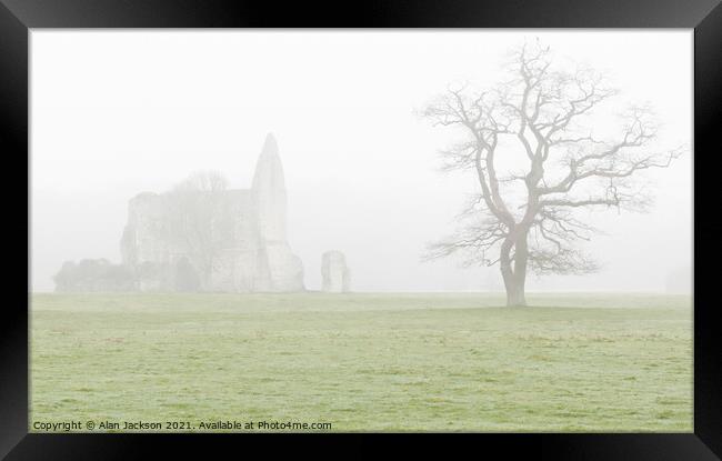 Nature and Old Stone on a Misty Morning Framed Print by Alan Jackson