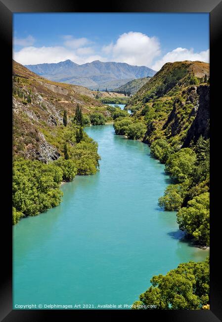 New Zealand landscape. Kawarau river Framed Print by Delphimages Art
