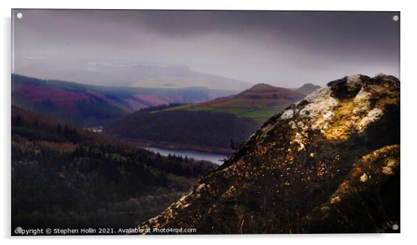 Majestic Ladybower Reservoir Acrylic by Stephen Hollin